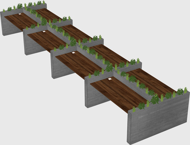 Rectangular shared desk