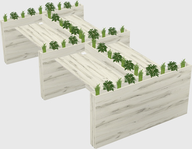 Rectangular shared desk