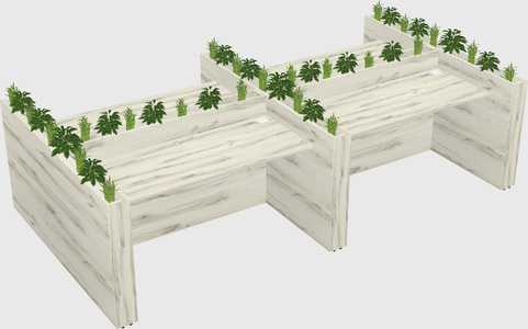Rectangular shared desk