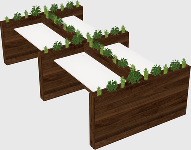 Rectangular shared desk