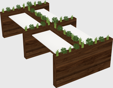 Rectangular shared desk