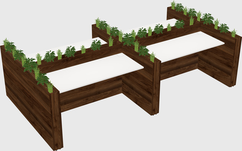 Rectangular shared desk