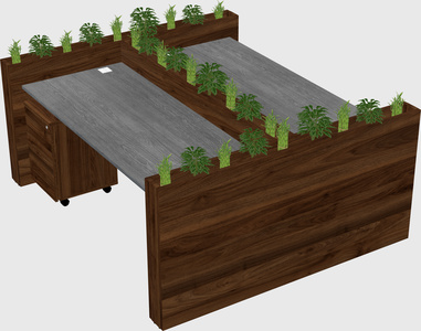 Rectangular shared desk