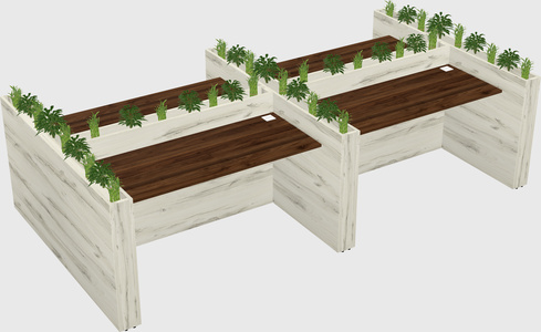 Rectangular shared desk