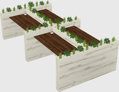 Rectangular shared desk