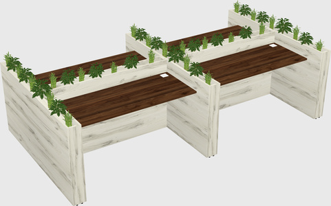 Rectangular shared desk