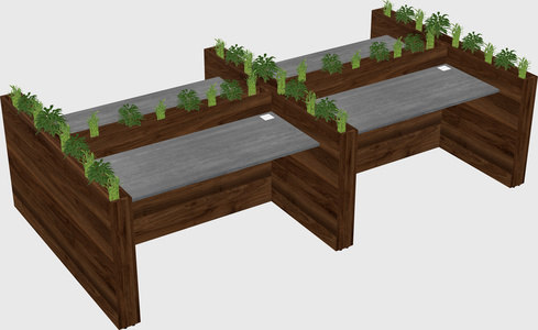 Rectangular shared desk