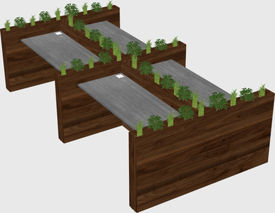 Rectangular shared desk