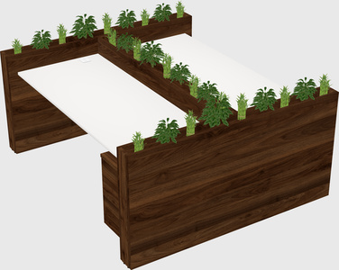 Rectangular shared desk