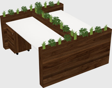 Rectangular shared desk