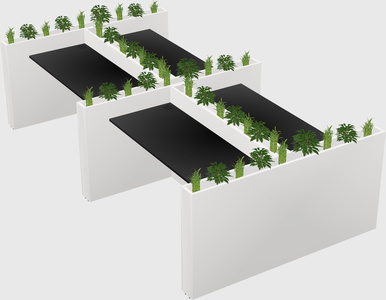 Rectangular shared desk