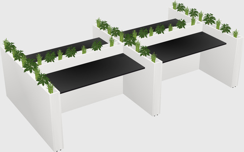 Rectangular shared desk