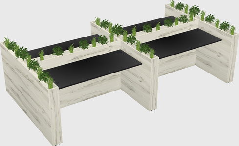 Rectangular shared desk