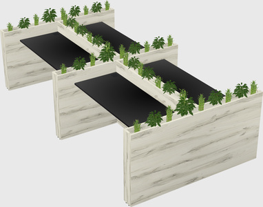 Rectangular shared desk