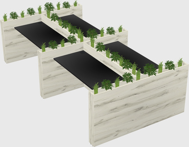 Rectangular shared desk