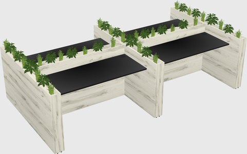 Rectangular shared desk