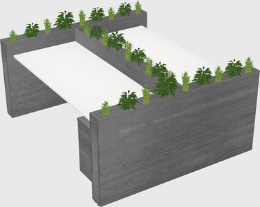 Rectangular shared desk