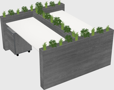 Rectangular shared desk