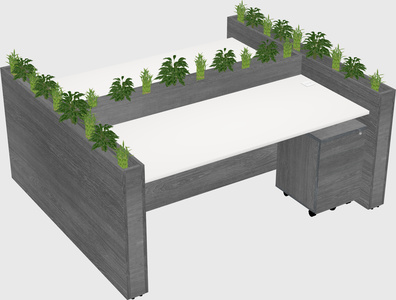 Rectangular shared desk