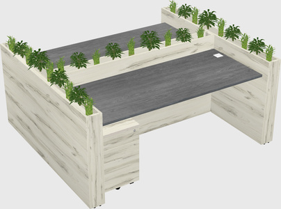 Rectangular shared desk