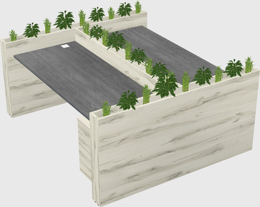 Rectangular shared desk
