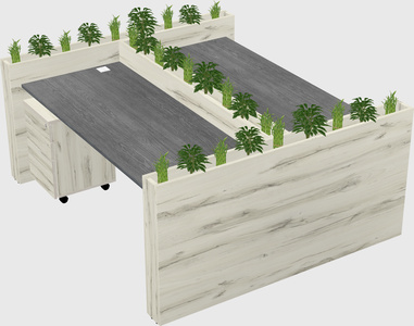 Rectangular shared desk