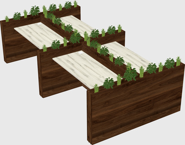 Rectangular shared desk