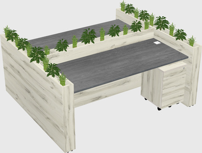 Rectangular shared desk