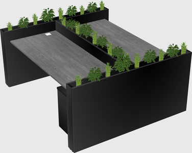 Rectangular shared desk