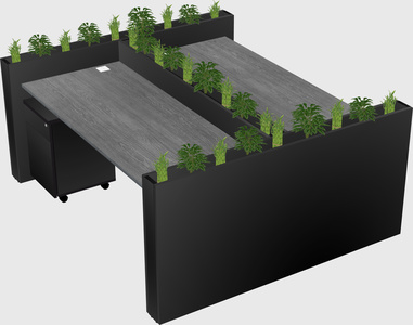 Rectangular shared desk