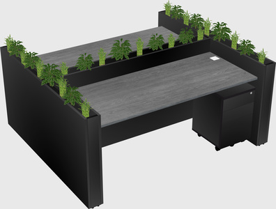 Rectangular shared desk