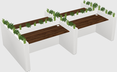 Rectangular shared desk