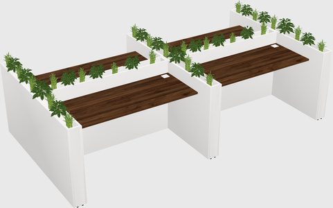 Rectangular shared desk