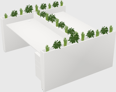 Rectangular shared desk