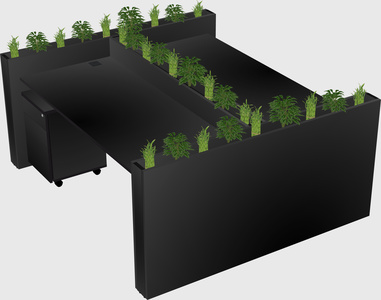 Rectangular shared desk