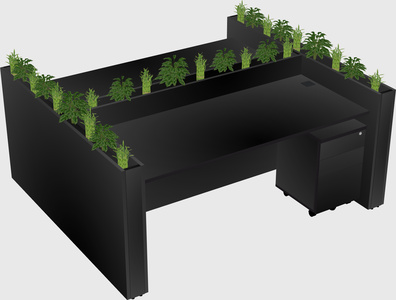 Rectangular shared desk