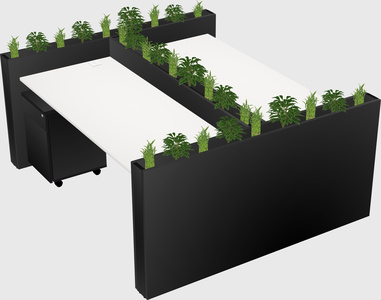 Rectangular shared desk