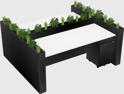 Rectangular shared desk