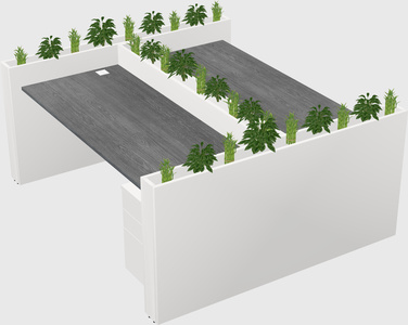 Rectangular shared desk