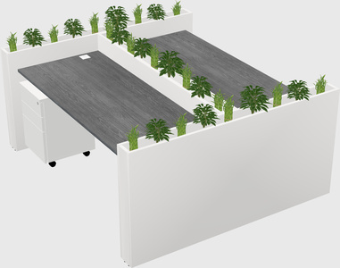 Rectangular shared desk