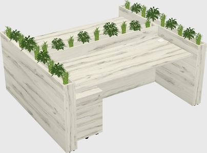 Rectangular shared desk
