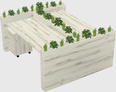 Rectangular shared desk