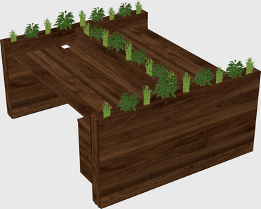 Rectangular shared desk