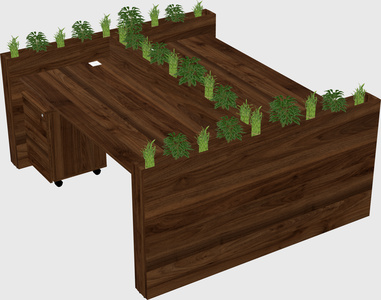 Rectangular shared desk