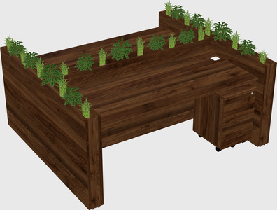 Rectangular shared desk