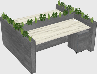 Rectangular shared desk