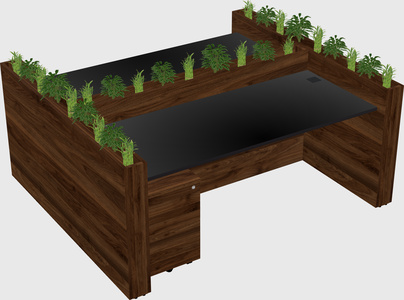 Rectangular shared desk