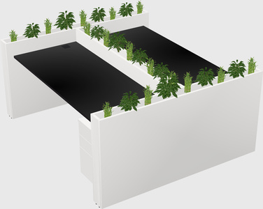 Rectangular shared desk