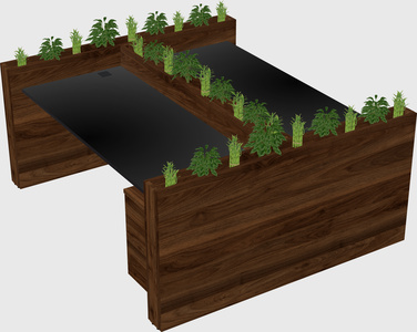 Rectangular shared desk