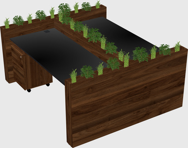 Rectangular shared desk